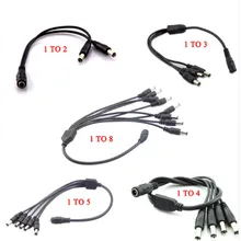 Camera Cable Power-Supply-Adapter Cctv-Accessories Male 12V DC 1-Female-To-2-3-4-5-6-8