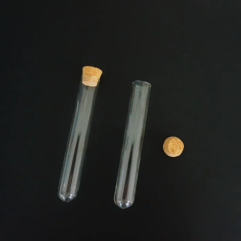 Tubos de Ensaio de Fundo Redondo de Vidro com Rolhas de Cortiça de Madeira Material de Laboratório Lote Milímetros Limpar 24 Pçs - 15x100 1 de Ensaio de Fundo Redondo de Vidro
