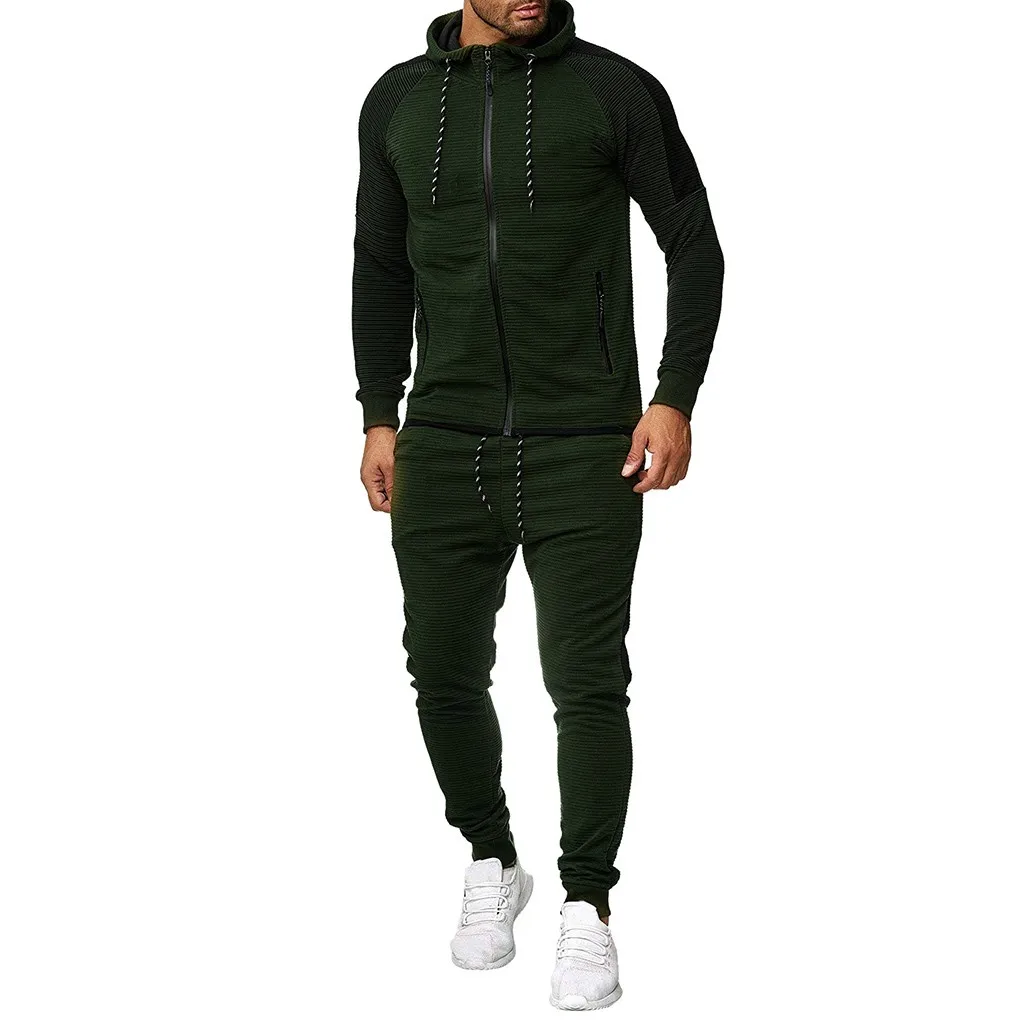 sports suit men's sports suit loose sportswear men's spring autumn fitness warm running hoodies and long pants Tracksuit
