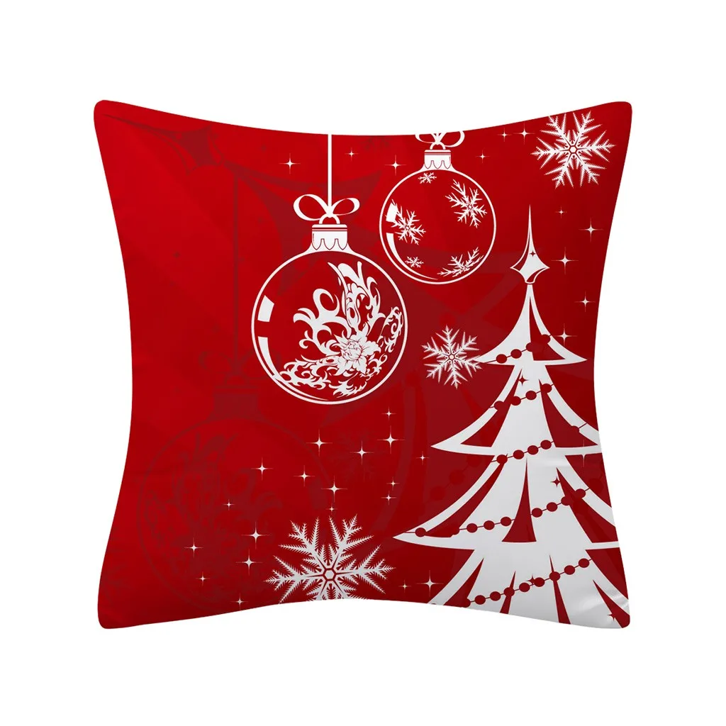 Рождественский Чехол на подушку с принтом дерева Красные Блестки диван из полиэстера бросок наволочка для дома Декор cojines decorativos para sof - Цвет: I