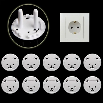 10pcs Baby Safety Child Electric Socket Outlet Plug Protection Security Two Phase Safe Lock Cover Kids Sockets Cover Plugs 1