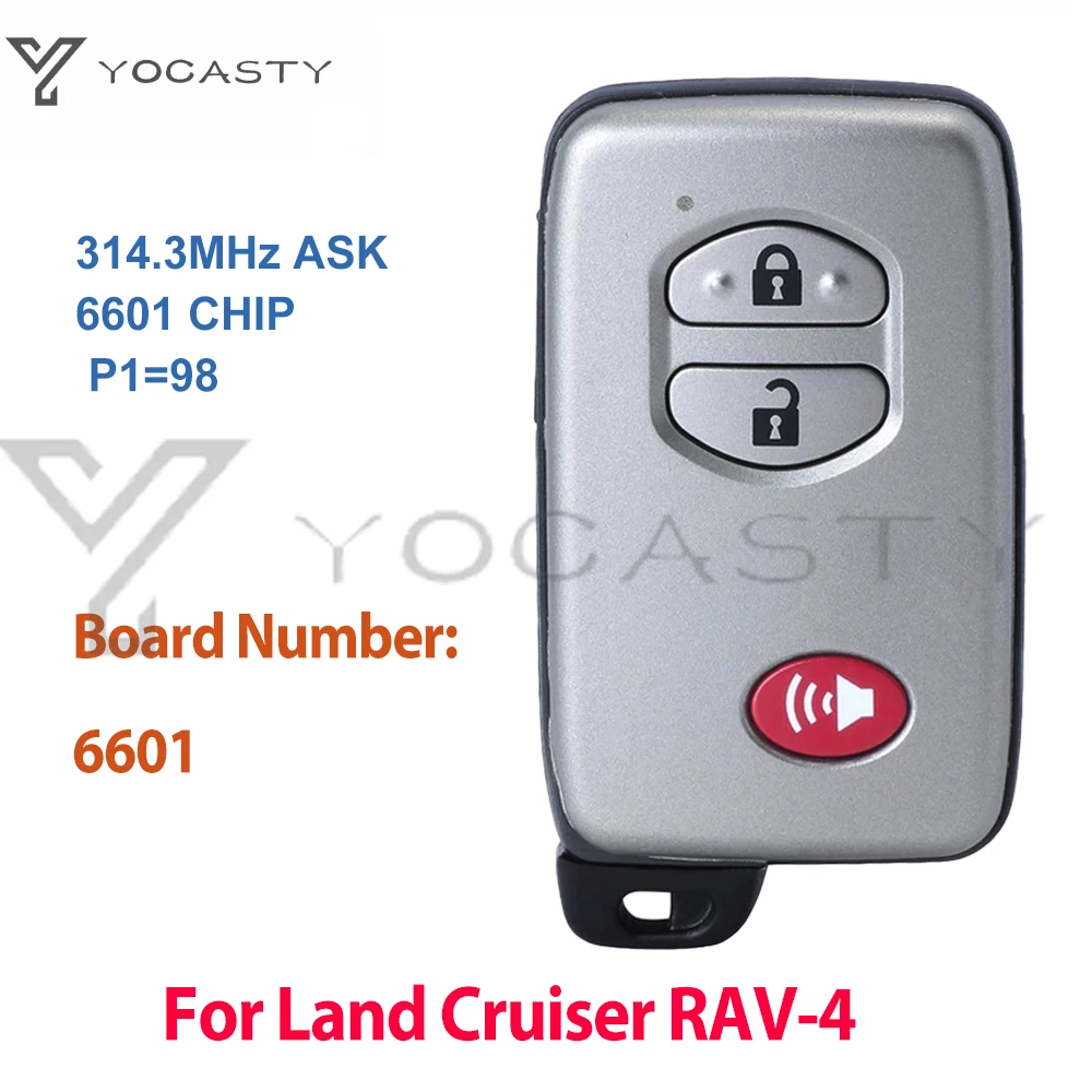

Yocпластика 271451-6601 HYQ14AEM 314,3 МГц 6601 плата номер ID74 смарт-ключ для 2011 2012 2013 2014 2015 Toyota Land Cruiser 200 RAV4