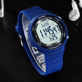 

Digital LED waterproof men wristwatch Blue electronic silicone sport unisex watch stopwatch camouflage clocks relogio masculino