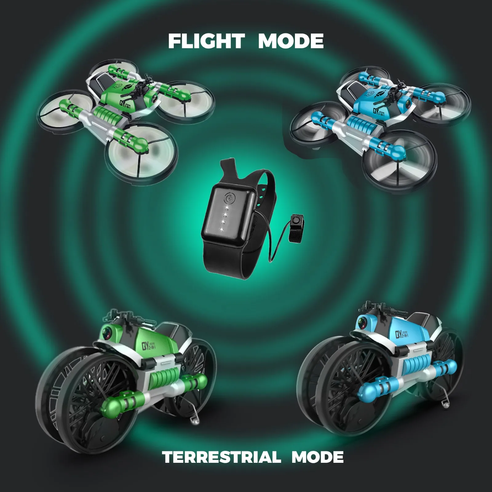 

drone accessories Unique 2-In-1 Folding Remote Control Drone And Motorcycle Vehicle Multi-Function best selling 2019 products