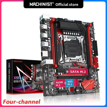 Machinist-placa base X99 compatible con LGA 2011-3 Xeon E5 V3 V4 CPU DDR4 ECC, Memoria SATA M.2 PCI-E M.2, ranura de X99-RS9, placa base