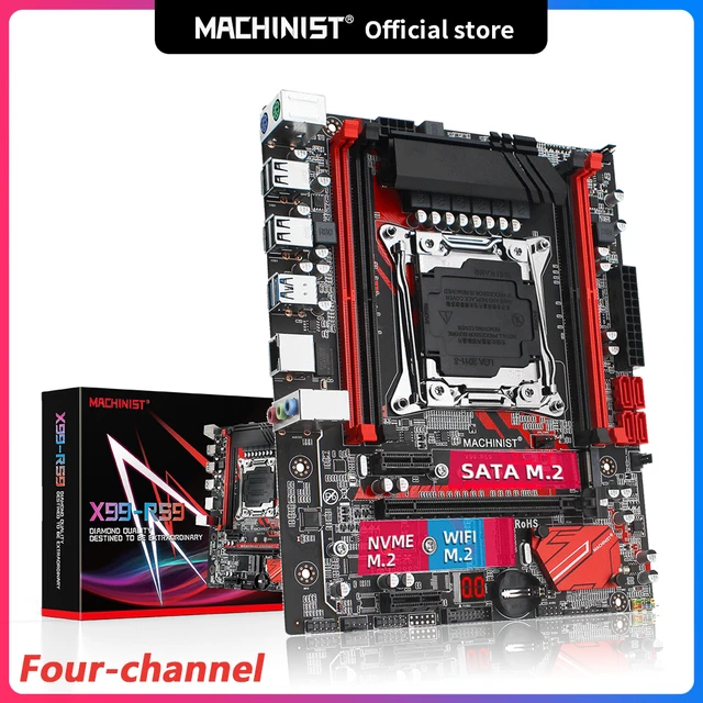 Machinist-placa base X99 compatible con LGA 2011-3 Xeon E5 V3 V4 CPU DDR4 ECC, Memoria SATA M.2 PCI-E M.2, ranura de X99-RS9, placa base