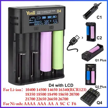 

Battery Charger 3.7V/3.6V/1.2V 18650 18350 18500 21700 14500 26650 AA AAA AAAA NiMH Lithium/Nickel-cadmium Battery Smart Charger