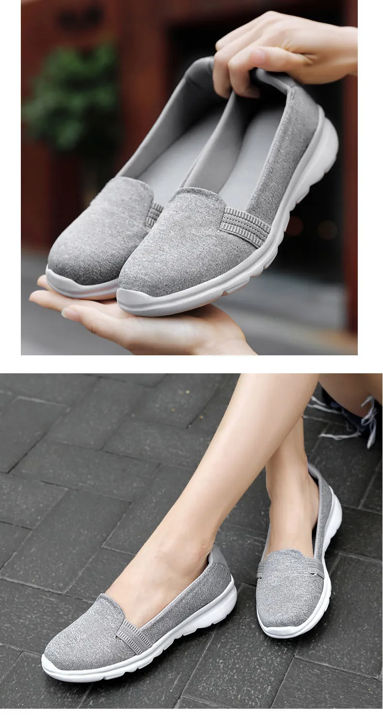 2020 Spring shoes woman sneakers shoes women Breathable Mesh shoes ballet flats ladies slip on flats loafers shoes Plus size (11)