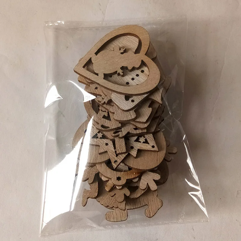 15 шт./компл. Рождественский деревянные поделки Diy деревянные игрушки Мини деревянные поделки украшения шармы в форме капли для дома подарок на Рождество украшения