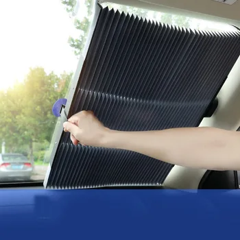 

OUIO 46CM/65CM/70CM Upgarde Retractable SUV Truck Car Front Windshield Sunshade Rear Window Sun Visor UV Protection Curtain