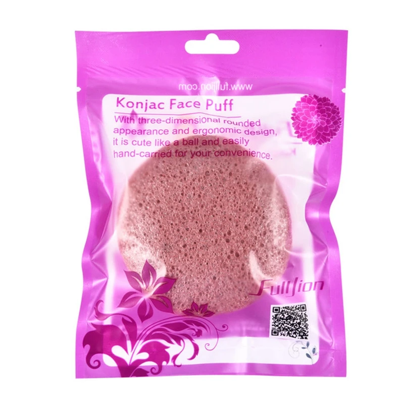Red Fulljion круглая форма Конжак Губка косметическая пуховка для лица Чистящая губка натуральный спонж Конняку средство для умывания - Цвет: Red