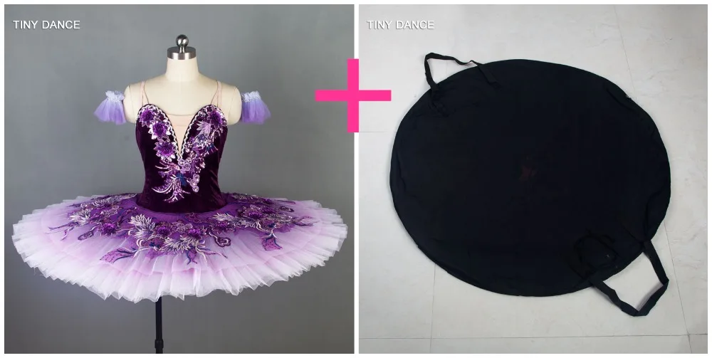 Выцветание Цвет для взрослых для профессиональных занятий балетом, танцами платье-пачка с фиолетовым бархатный лиф придает 10 слоев жесткая платье-пачка из тюля B18036