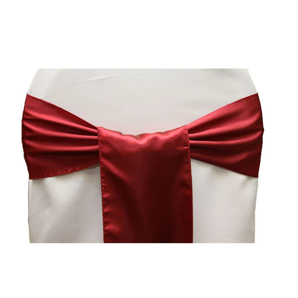 

New Fashion 50pcs 15x275cm Wedding Party Satin Chair Cover Sash For Banquet Wedding Party Decorations Supplies 21 Colors