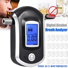 Breath-Alcohol-Tester Meter AT6000 Digital 20-Mouthpieces with Lcd-Display