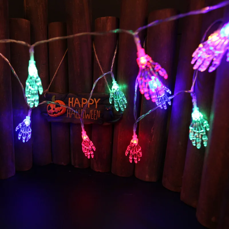 Хэллоуин Светодиодный свет шнура батарея мощность 10/20 светодиодный строка Феи огней для спальни гостиной сада праздничная атмосфера Декор