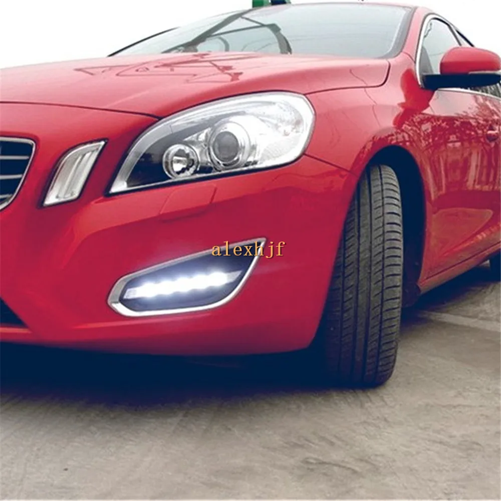 Июля King светодиодный Габаритные огни чехол для Volvo S60 V60 2011 13 6000K Белый Передний