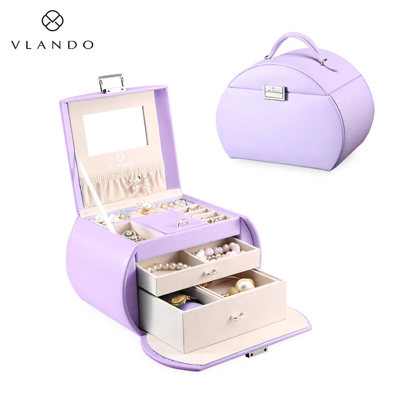 Vlando шкатулка для ювелирных изделий принцесса сатил из Нидерландов дизайнерская команда, сказочный подарок для девочек(розовый - Цвет: Purple