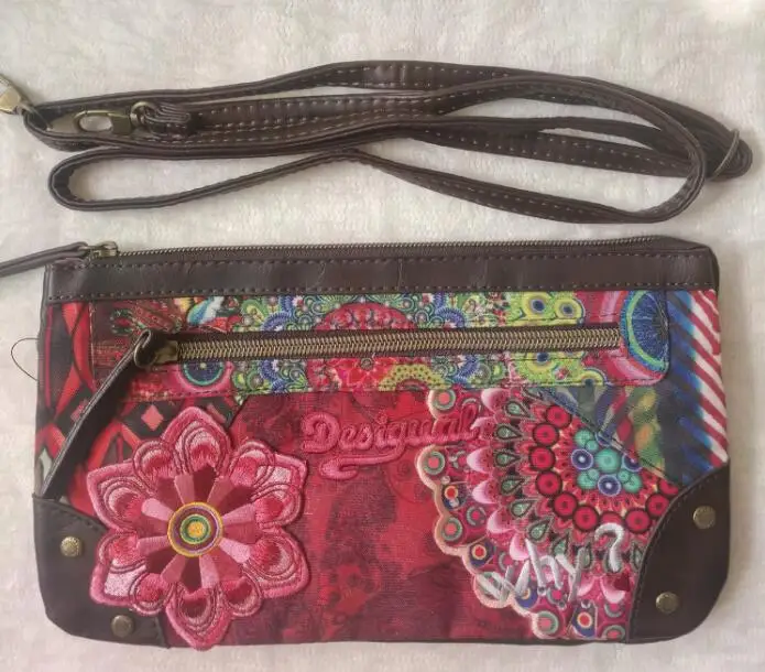 Наклонная Сумка вышитая сумка через плечо испанская сумка европейский стиль женский дизайн - Цвет: Бежевый