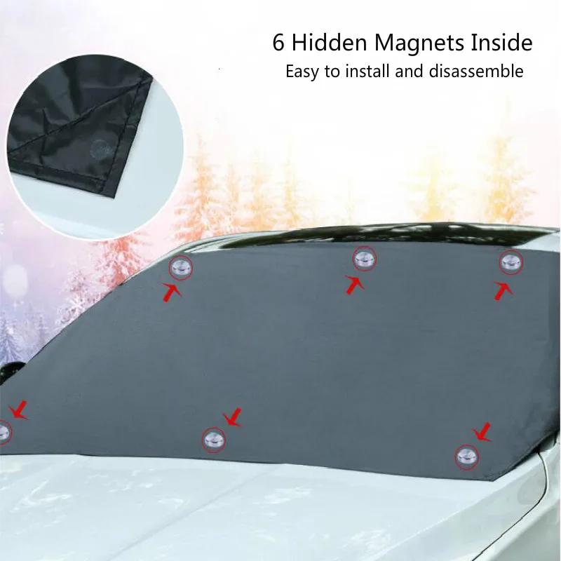 210*120 см автомобильный Магнитный солнцезащитный козырек для лобового стекла автомобиля Снежный солнцезащитный козырек водонепроницаемый защитный чехол для лобового стекла автомобиля