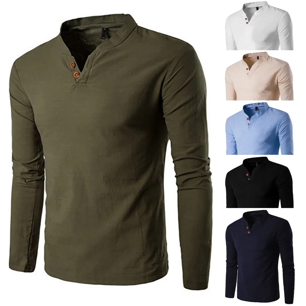 

male Men Classic style shirt Autumn Winter Casual Blouse shirt Loose Tops long Sleeve Tee Shirt