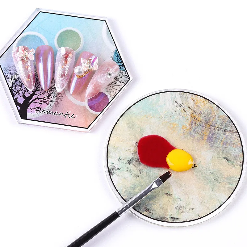 

1 Pcs 4 Kinds Round Butterfly Shaped Resin Nail Polish Love Display Stand Photo Nail Art Palette Tray Nail Art Makeup Tools