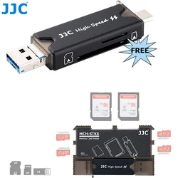 JJC – lecteur de cartes SD Micro SD, avec étui pour cartes mémoire, support de rangement, organiseur de portefeuille pour SD SDHC SDXC Micro SDHC Micro SDXC TF, USB 3.0 