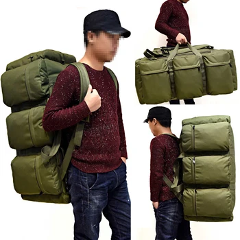 Large Capacity Men's Travel Bags Canvas Military Tactical Backpack Waterproof Hiking Climbing Camping Rucksack Bags 3