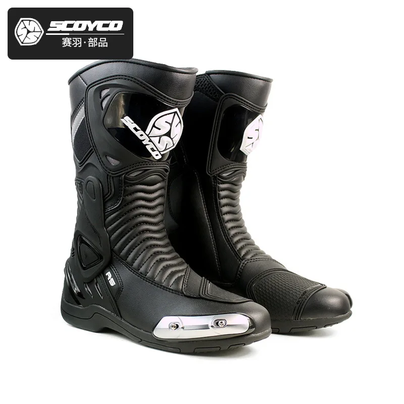 

Scoyco scoyco Motorcycle Riding Boots Competition Anti-slip Protection Highway Shatter-resistant Racing Boots ji che xie Equipme