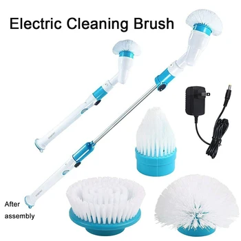 

Bathroom Kitchen Cleaning Tools Set Turbo Scrub Electric Cleaning Brush Adjustable Waterproof Cleaner Wireless Charging Cleaner