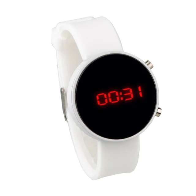 Children's Digital Watch Fashion Pink Strap Sports Electronic Wrist Watches Boys Girls Cute Cartoon Clock Kids Baby Gifts Reloj White
