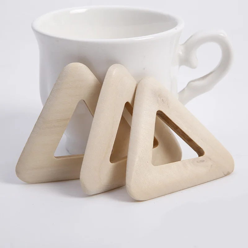 

Diy 48mm triangle wood chip house handmade model thin wood piece decorative earring piece accessories beads for jewelry making