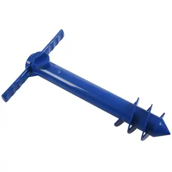 

New Beach Umbrella Sand Anchor Stand Holder 3-Tier Screw, One Size Fits All Safe Strong Wind (Blue)