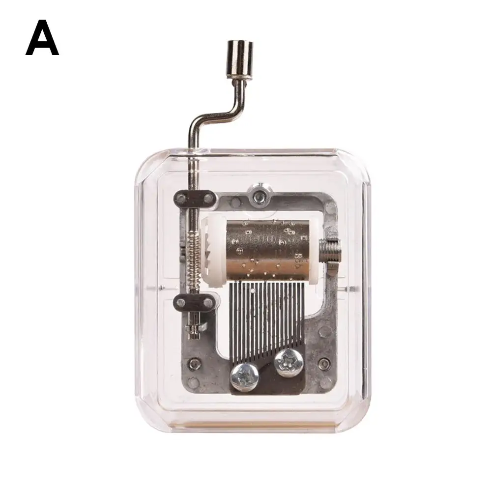 Мини-музыкальная шкатулка, ручная работа, музыкальное движение, прозрачная музыкальная шкатулка DIY для рождественского подарка, веселого Рождества, разнообразная музыка - Цвет: Canon