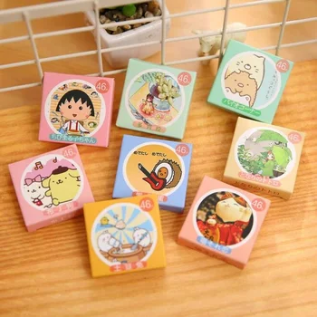 

46pcs/lot Japan Cartoon 8 series paper sticker Adhesive Stickers DIY Album Label Sticker office school stationery supplies