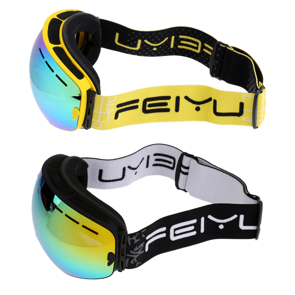 

2 Pieces Anti-fog Dual Snow Lens Winter Outdoor Snowboard Ski Goggles with Adjustable Detachable Strap