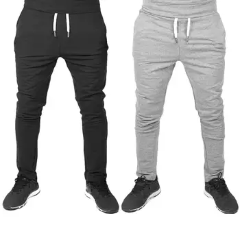 

Men Solid Color Sweatpants Elastic Drawstring Trousers Sport Joggers Bottoms fashion men clothing pant hot