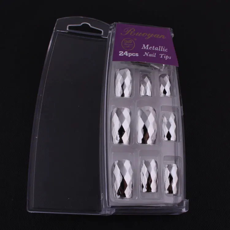 Rhombus UV Mirror Fake Nails Creative Manicure Flat Head Fake Nails Europe And America Popular Plastic Nail Manufacturers Whole