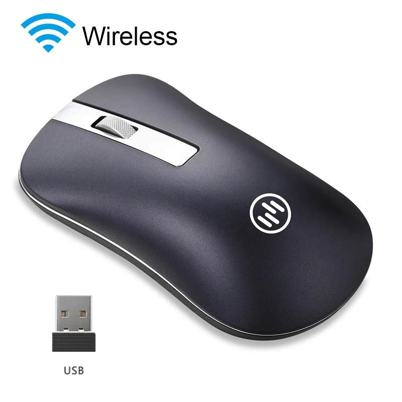 Black Wireless Mouse Bluetooth Computer Mouse Gamer Silent Mouse Rechargeable Ergonomic Mice Wireless Type C USB Adapter For PC Laptop - Цвет: Black