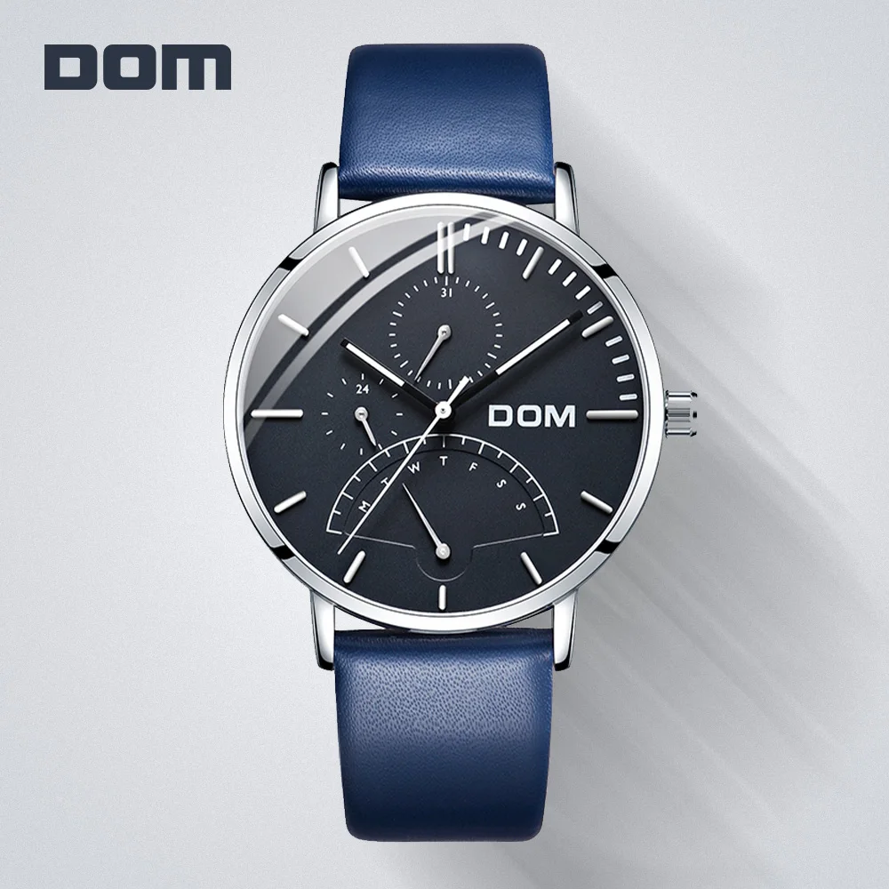 DOM Top Brand Luxury Quartz Blue Watch Men Sports Watches Military Army Male Luminous Wrist Clock montres homme M-511L-2M | Наручные часы