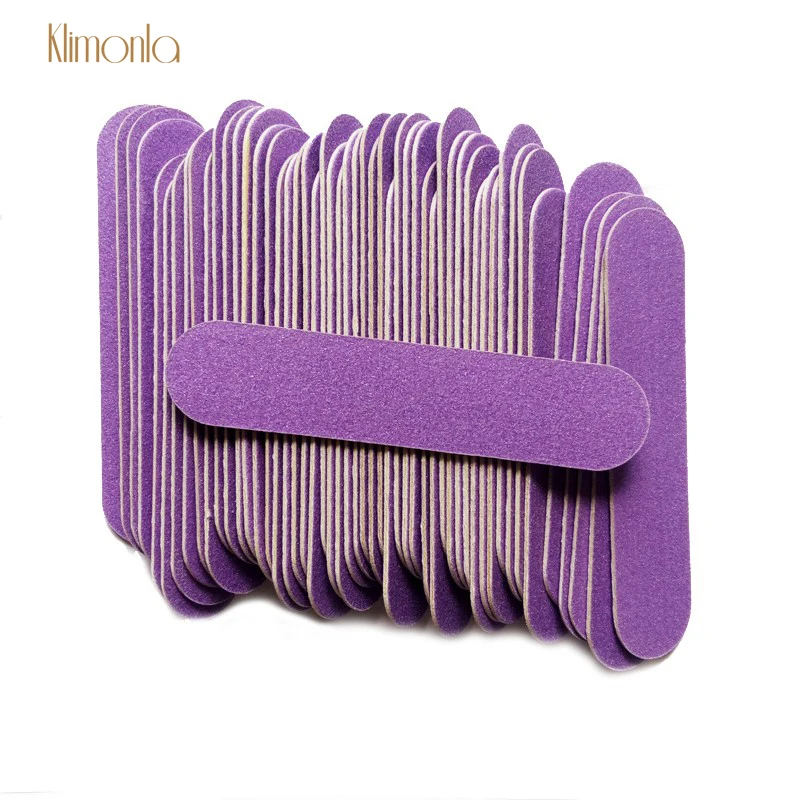 Lixa de Unha Descartável de Madeira Arquivos Lixa Roxo Unha Buffer Polimento Limas Manicure Ferramentas Acessórios 200 Pçs – Set