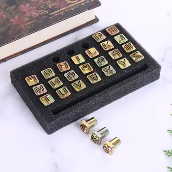 

6 mm Alphabet Metal Leather Stamping Printing Punch Craft Tools Set with Handle