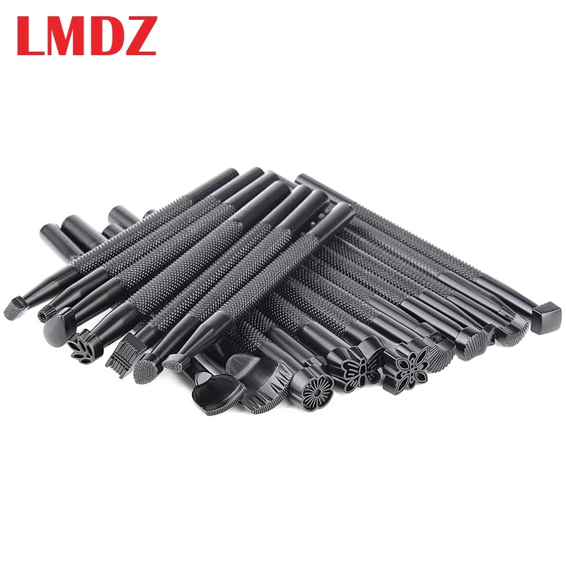 

LMDZ 20 PCS Leather Stamping Tools, Different Shape Saddle Making Stamp Punch Set, Stamp Carving Leather Craft Stamp Tools