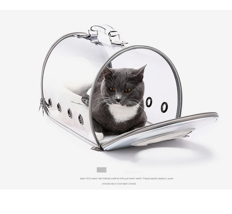 Tanie Nowe modne z kosmicznym nadrukiem kapsułka torba dla zwierząt torba dla kota porowata oddychająca Pet Car Carrier Out Box przezroczysta kapsuła kosmiczna nosidełko na zwierzaka
