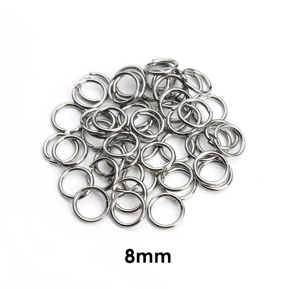 SAUVOO 100Pcs/lot Stainless Steel Open Jump Ring 4/5/6/8mm Dia Round Gold Color Split Rings For Diy Jewelry Making Findings - Цвет: 8mm