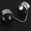 Korean Personality 2 Connecting Finger Ring Punk Stainless Steel Chain Finger Knuckle Opening Rings for Women Men Jewelry ► Photo 3/4