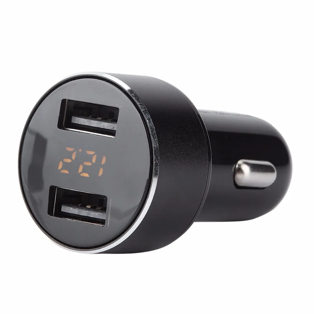 3.1A автомобильное зарядное устройство с двумя usb-портами, светодиодный экран, быстрая зарядка для телефона, совместимо с 12-24 В, автомобильное зарядное устройство