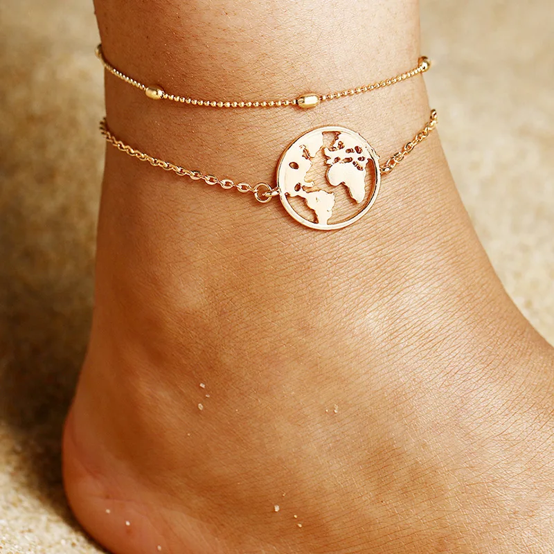 Fashion Ankle Bracelet Women Gold Silver Anklet Foot Jewelry Chain Beach 