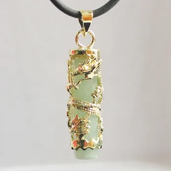 

Wholesale/retail special Chinese style natural jade 18K Dragon Pendants Necklace