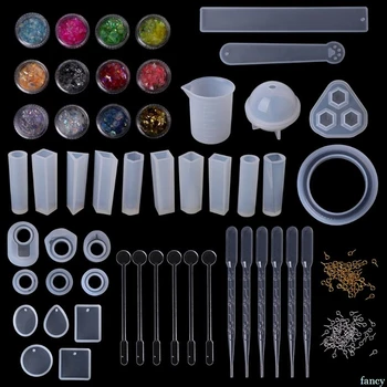 

1 Set Epoxy Resin Kit DIY Jewelry Making Tools Shiny Powder Cup Silicone Mold Necklace Pendant Ring Gifts Handmade Creative