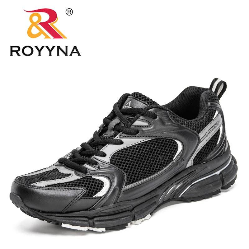 

ROYYNA 2020 New Style Action Leather Mesh Running Shoes Men Breathable Luminous Sneakers Man Antiskid Athletic Sports Shoes Male